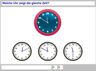 Aufgabenbild Modul Umgang mit der Uhr: Zeigerstellung